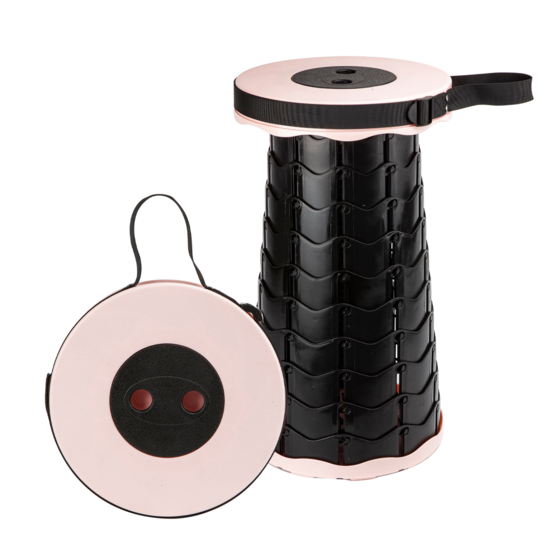 Opvouwbare telescopische kruk 6-45cm roze - draagvermogen 110kg