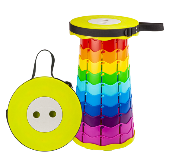Alora Opvouwbare Kruk Regenboog - kruk opvouwbaar - draagbaar - inklapbaar kruk - klapstoel - vouwstoel - opstapkrukje - kampeerstoel