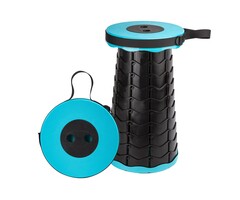 Telescopische opvouwbare kruk 6-45cm draagbaar blauw 110kg