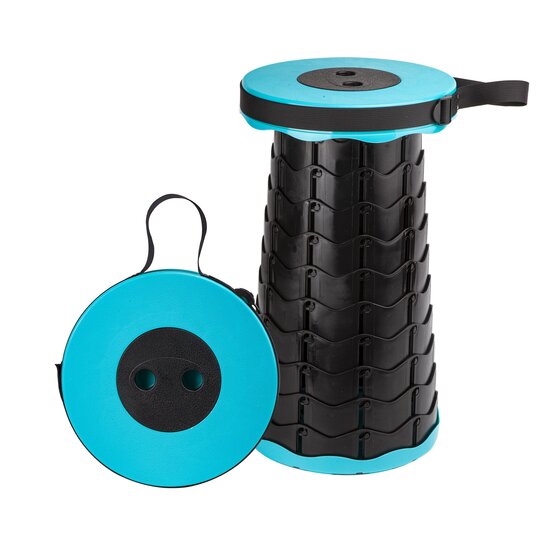 Telescopische opvouwbare kruk 6-45cm draagbaar blauw 110kg