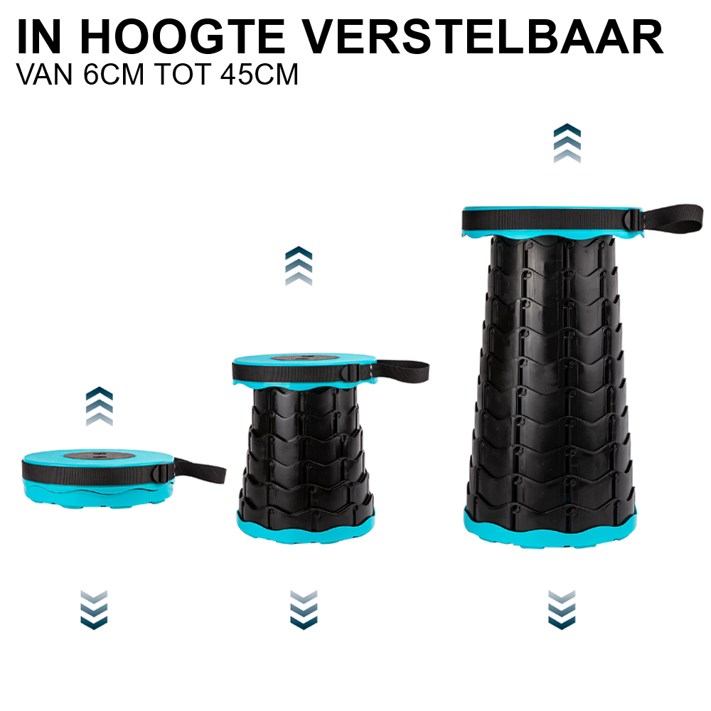 Telescopische opvouwbare kruk 6-45cm blauw 110kg
