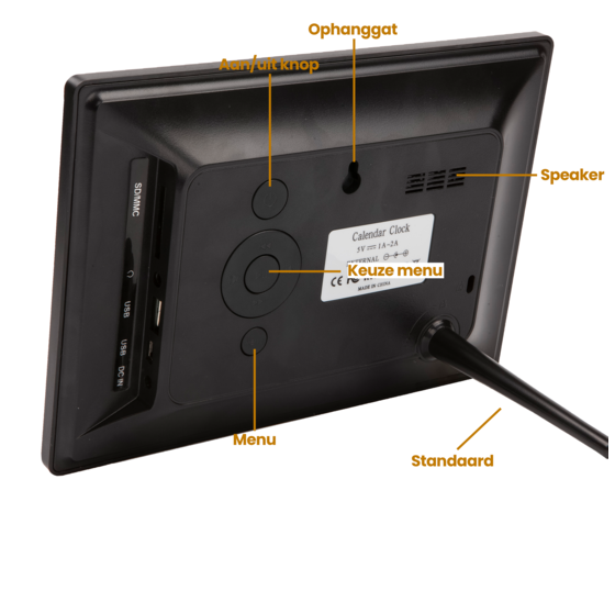 Dementieklok - 7 inch digitaal display - Zwart - Medicatiealarm - Wekkers - Met afstandsbediening