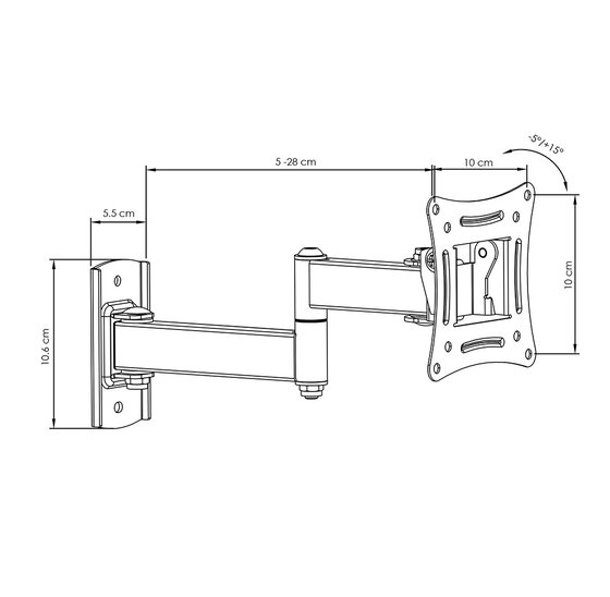 Alora Tv muurbeugel Live 10-27 inch - TV beugel - Wandbeugel - TV ophangsysteem