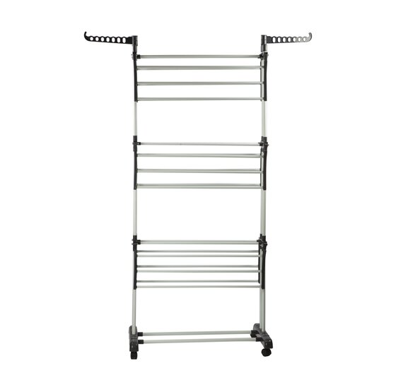 Alora Droogtoren - Kleding Droogrek - Inklapbaar - Inclusief Wielen - Droogtoren met Wieltjes - 20m Drooglengte - Grijs