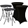 Alora 2x Statafel + Zwarte Statafelrok x 2 – 80 cm Dia x 110 cm hoog – Cocktailtafel – Hoge staan tafel – Breed Blad – Inclusief Zwarte Statafelhoes – Staantafelrok Stretch Rok – Horeca Statafel Zwart met Staantafelhoes Zwart
