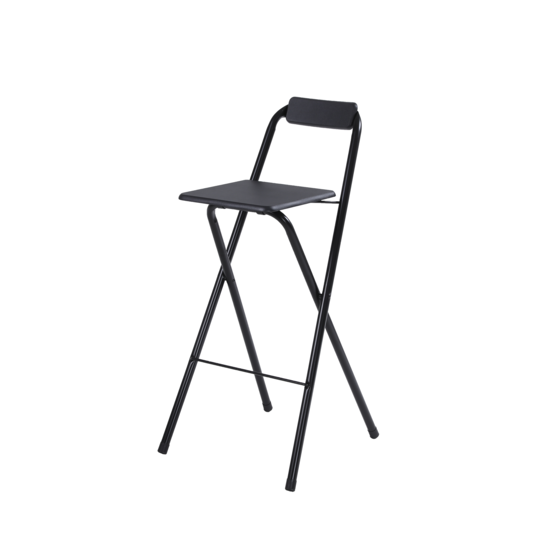 Alora inklapbare barkruk - barkrukken met rugleuning - opklapbaar - Opvouwbare barkruk buiten - zwart - outdoor - barstoel - klapstoel - inklapbaar - met voetsteun - camping