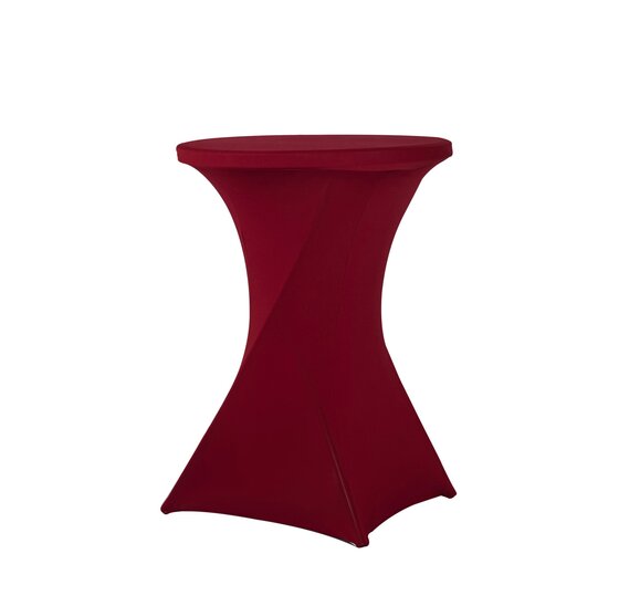 Alora Statafelrok Bordeaux Rood 80 cm - Partytafel - Alora tafelrok voor statafel - Statafelhoes - Bruiloft - Cocktailparty - Stretch Rok