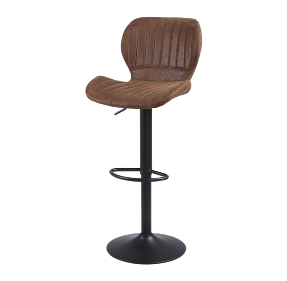 Barkruk hoogte verstelbaar 55-80cm bruin PU-leer industrieel (2st)