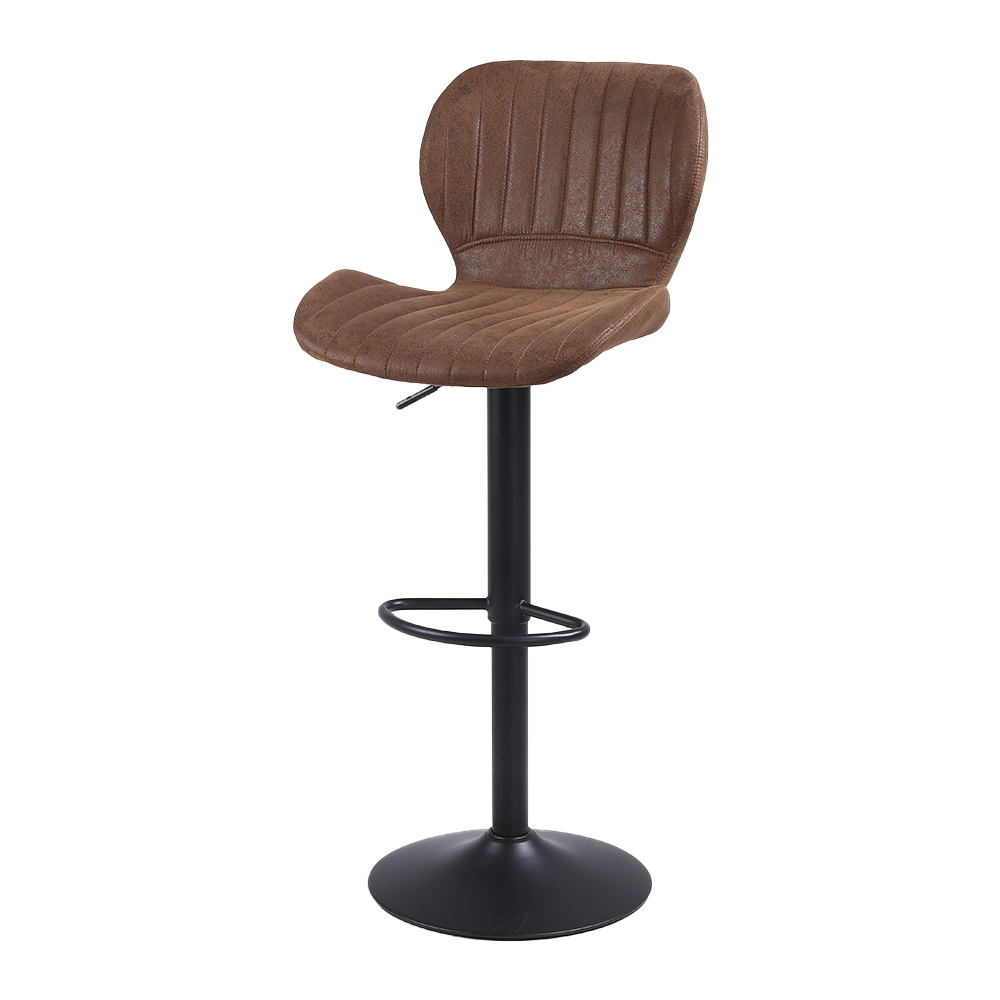 Barkruk Verstelbaar 55-80cm Bruin PU-Leer Industrieel (2st)