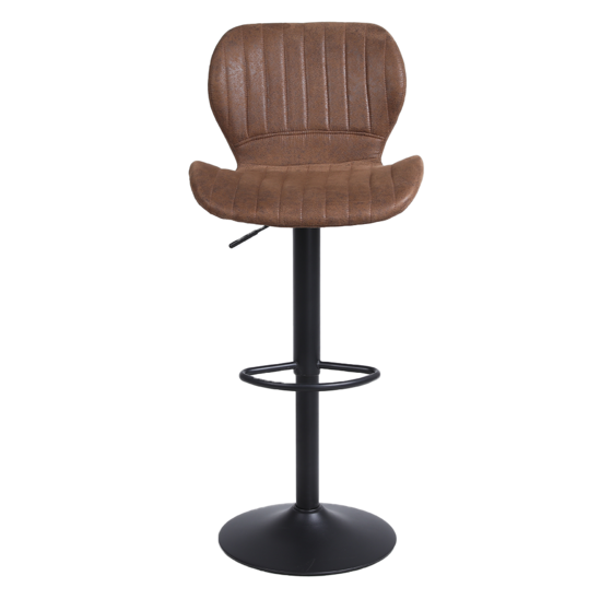 Barkruk hoogte verstelbaar 55-80cm bruin PU-leer industrieel (2st)