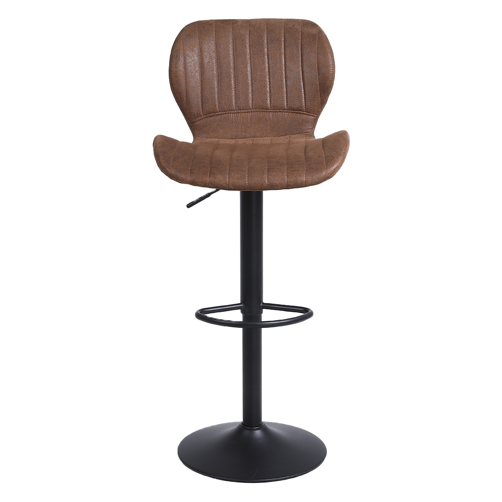 Barkruk Verstelbaar 55-80cm Bruin PU-Leer Industrieel (2st)