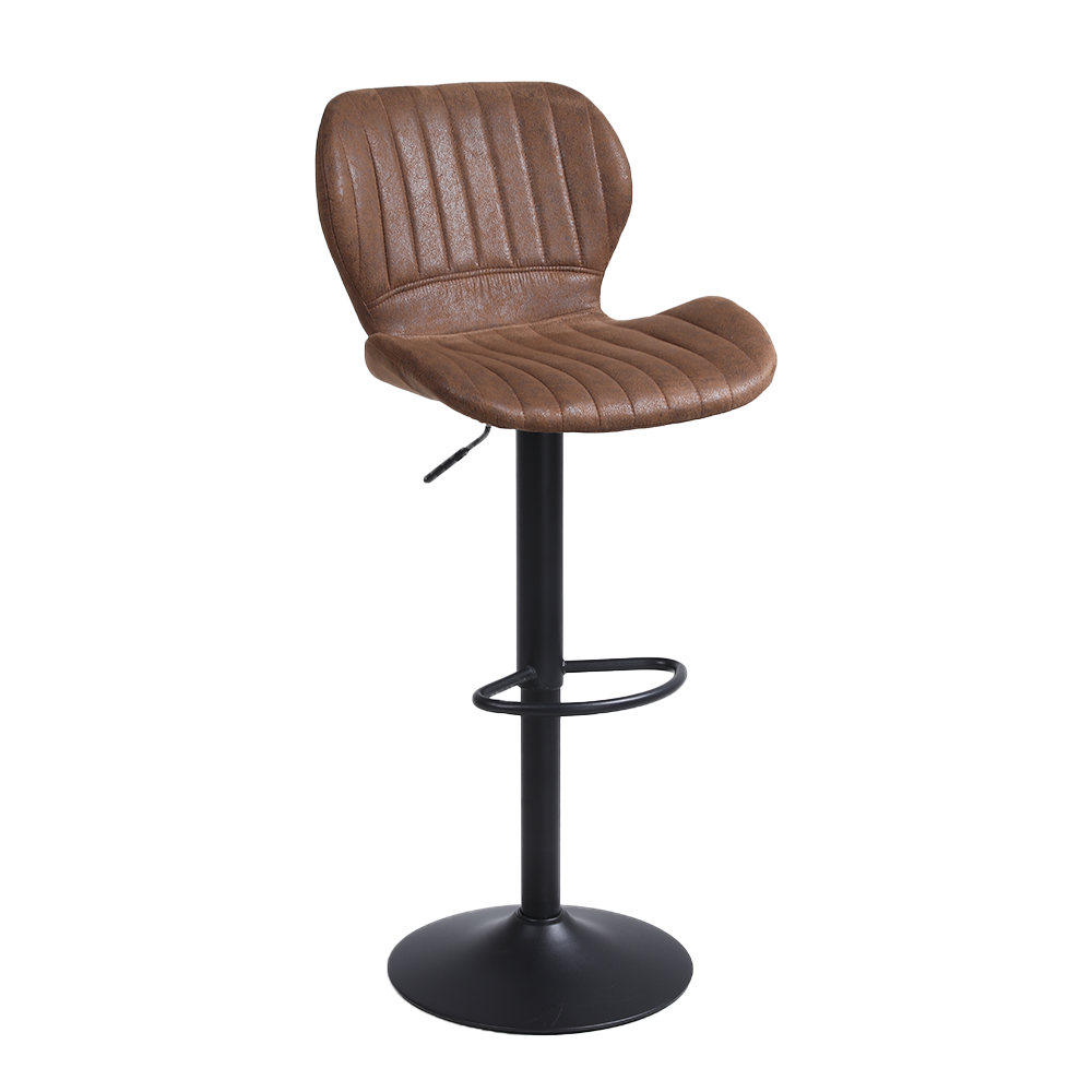 Barkruk Verstelbaar 55-80cm Bruin PU-Leer Industrieel (2st)