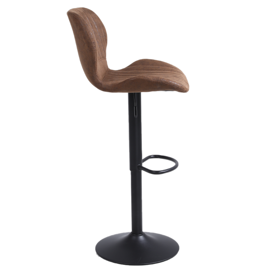 Barkruk hoogte verstelbaar 55-80cm bruin PU-leer industrieel (2st)