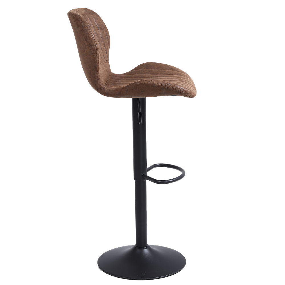 Barkruk Verstelbaar 55-80cm Bruin PU-Leer Industrieel (2st)