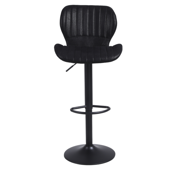 Barkruk Mike zwart - Barkrukken set van 2 - Barstoel Kruk - Barstoelen met rugleuning - Keukenstoel - Industrieel