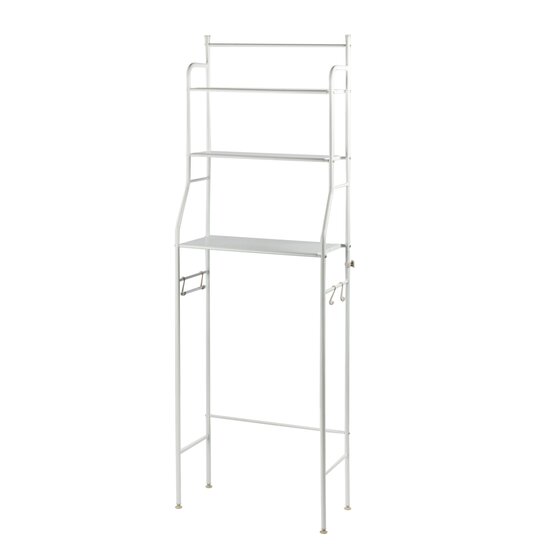 Wc rek opbergrek - stellingkast metaal - opbergrek metaal - badkamerrek - wc kastje - wit