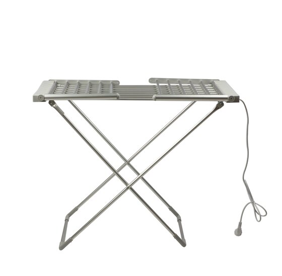 Alora elektrisch verwarmd droogrek - Zilver - 20 stangen - wasrek - inklapbaar - energiezuinig - verwarming - verwarmbaar - kindvriendelijk - wasknijper proof