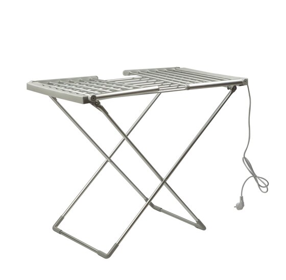 Alora elektrisch verwarmd droogrek - Zilver - 20 stangen - wasrek - inklapbaar - energiezuinig - verwarming - verwarmbaar - kindvriendelijk - wasknijper proof