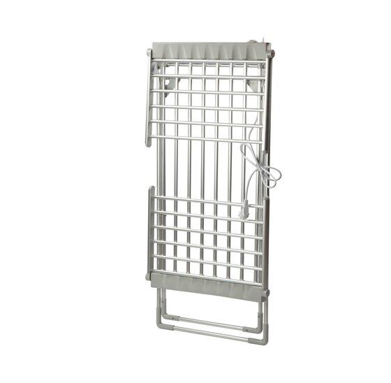 Alora elektrisch verwarmd droogrek - Zilver - 20 stangen - wasrek - inklapbaar - energiezuinig - verwarming - verwarmbaar - kindvriendelijk - wasknijper proof