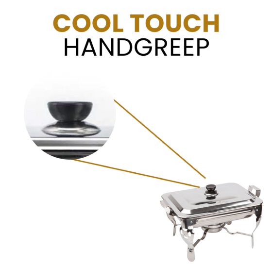 Alora Chafing Dish Chrome - Voedsel Verwamer - Voedsel Warmhouden - met Deksel - Buffetwarmer - Roestvrij Staal - Chrome - Warmhoudplaat - Bain Maria - Warmhoudbakken - 35 x 28 x 25cm - Warmhoudschalen