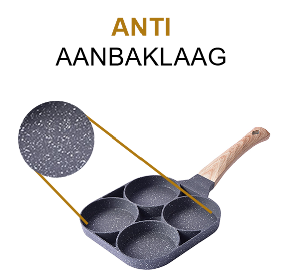 Alora 4-Delige Pannenkoekenpan - pannenkoeken maker - cakemaker - omeletpan - omeletmaker - eierpan - koekjes maker - 4-in-1 pannenset