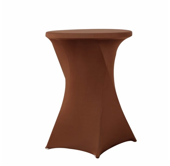 Statafelrok donkerbruin 80 cm - partytafel - Alora tafelrok voor statafel - Statafelhoes - Bruiloft - Cocktailparty - Stretch Rok