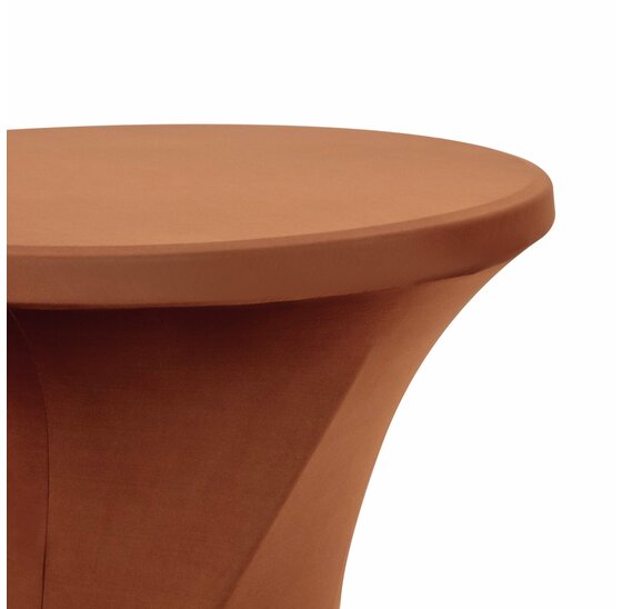 Statafelrok donkerbruin 80 cm - partytafel - Alora tafelrok voor statafel - Statafelhoes - Bruiloft - Cocktailparty - Stretch Rok