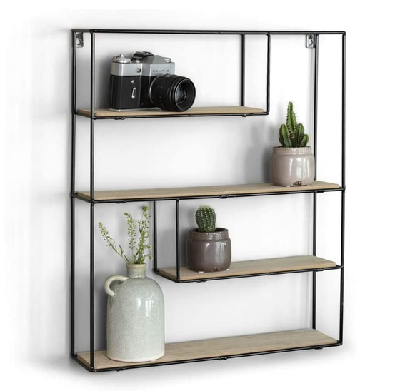 Wandrek MiCasa - wandplank - wandrek industrieel - wandkast - wandrek metaal zwart - wandrek keuken - wanddecoratie