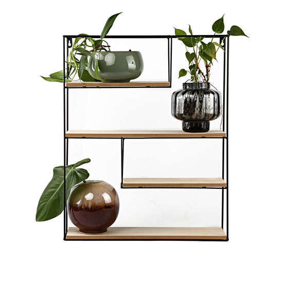 Wandrek MiCasa - wandplank - wandrek industrieel - wandkast - wandrek metaal zwart - wandrek keuken - wanddecoratie