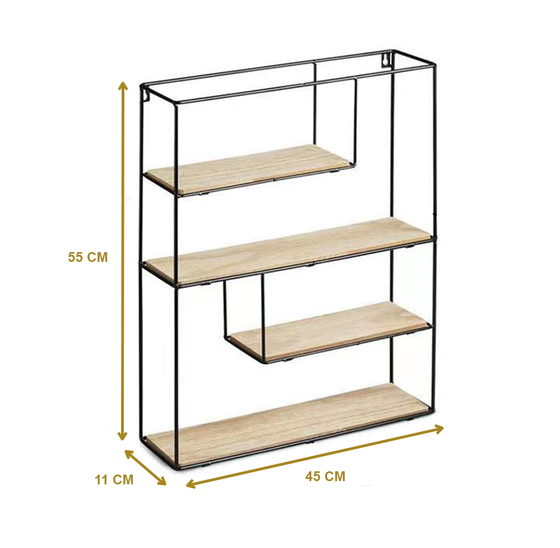 Wandrek MiCasa - wandplank - wandrek industrieel - wandkast - wandrek metaal zwart - wandrek keuken - wanddecoratie