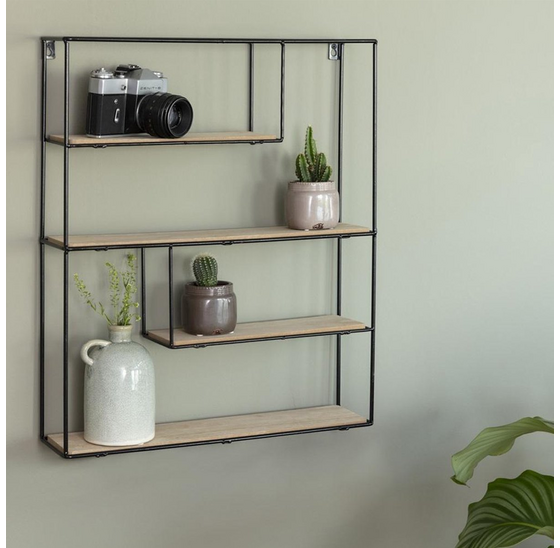 Wandrek MiCasa - wandplank - wandrek industrieel - wandkast - wandrek metaal zwart - wandrek keuken - wanddecoratie