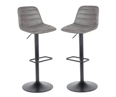 Barkruk Helsinki - donkergrijs -  Leer