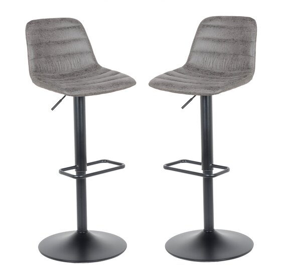 Barkruk Helsinki - donkergrijs -  Leer