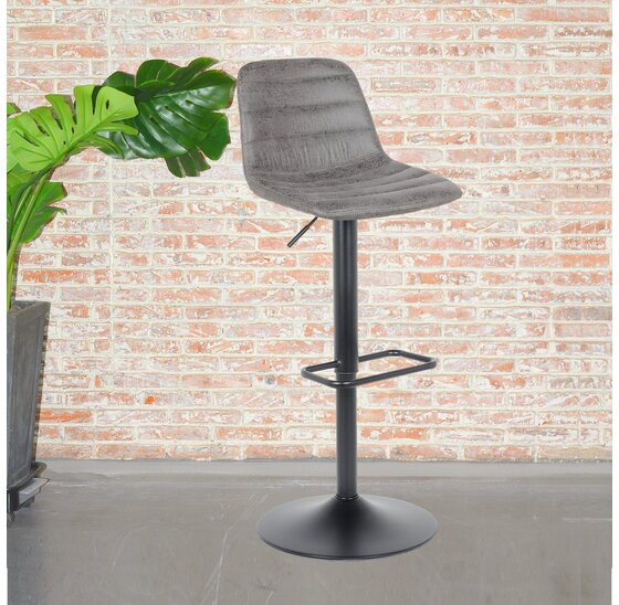 Barkruk Helsinki - donkergrijs -  Leer