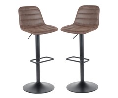Barkruk Helsinki donkerbruin leer verstelbaar 60-81cm