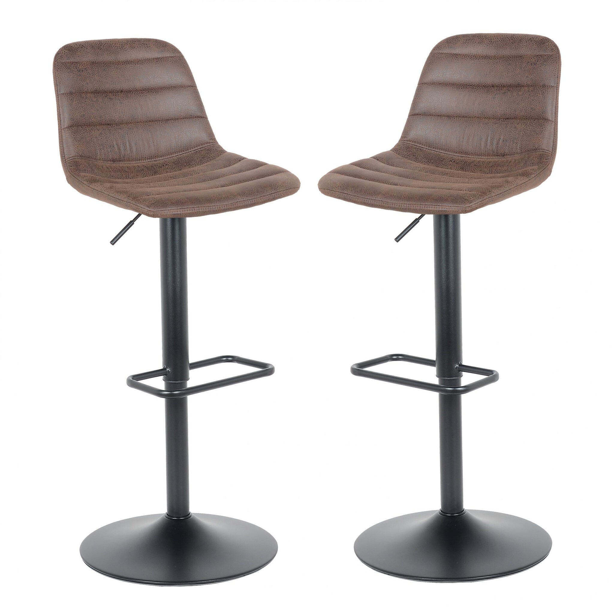 Barkruk Helsinki donkerbruin leer verstelbaar 60-81cm
