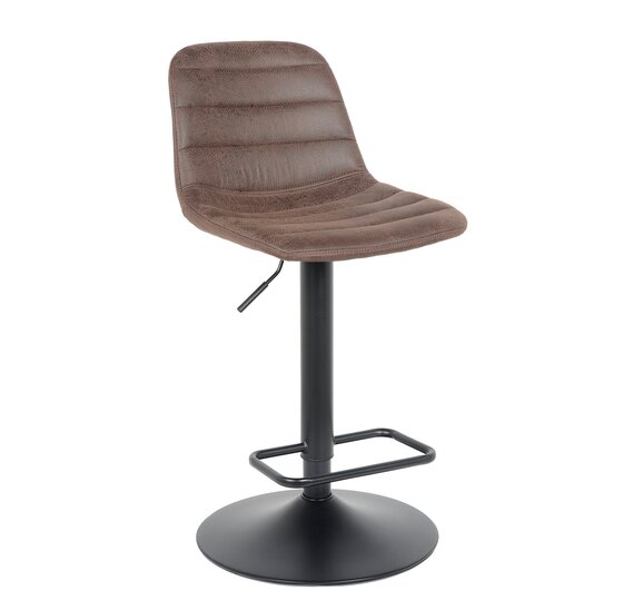 Barkruk in hoogte verstelbaar 60-81cm - Helsinki donkerbruin leer