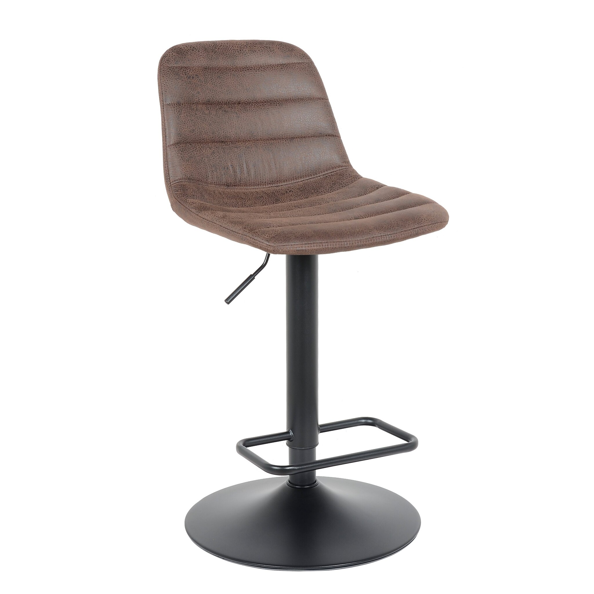 Barkruk Helsinki donkerbruin leer verstelbaar 60-81cm