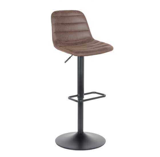 Barkruk in hoogte verstelbaar 60-81cm - Helsinki donkerbruin leer