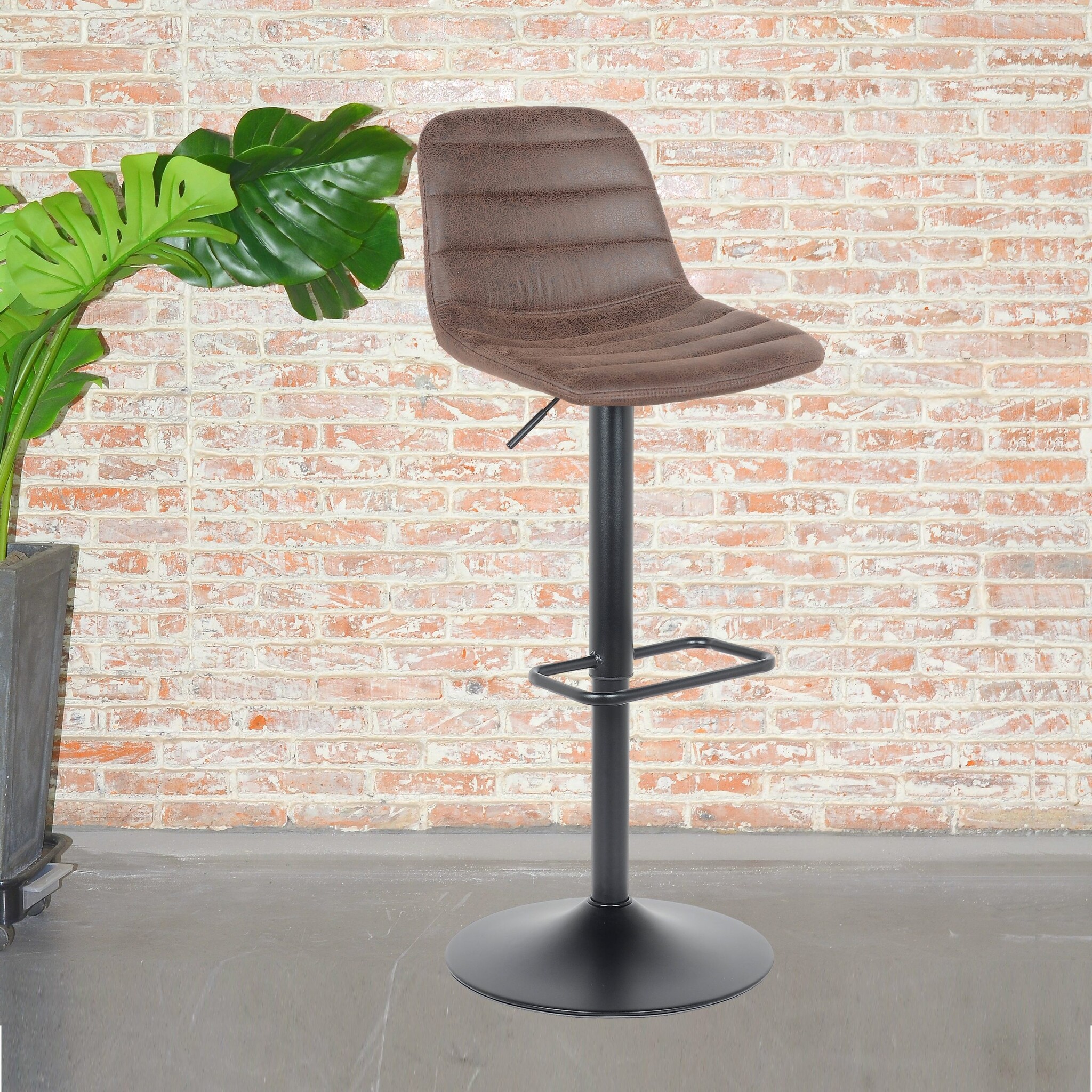 Barkruk Helsinki donkerbruin leer verstelbaar 60-81cm