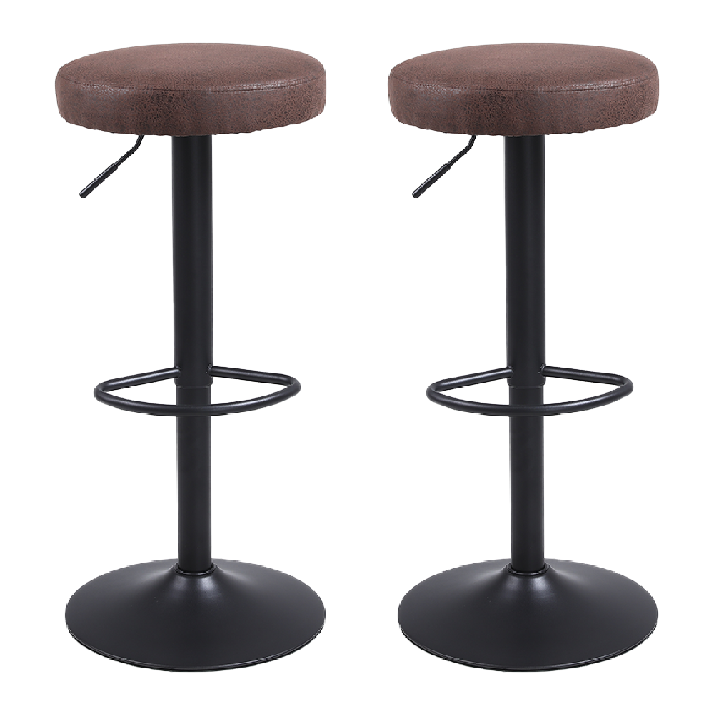 Verstelbare barkruk 63-85 cm donkerbruin PU-leer zwart metaal