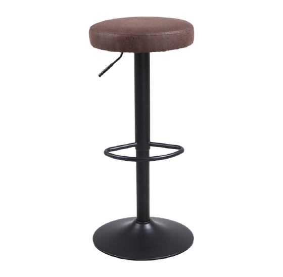 Verstelbare barkruk 63-85 cm donkerbruin PU-leer zwart metaal