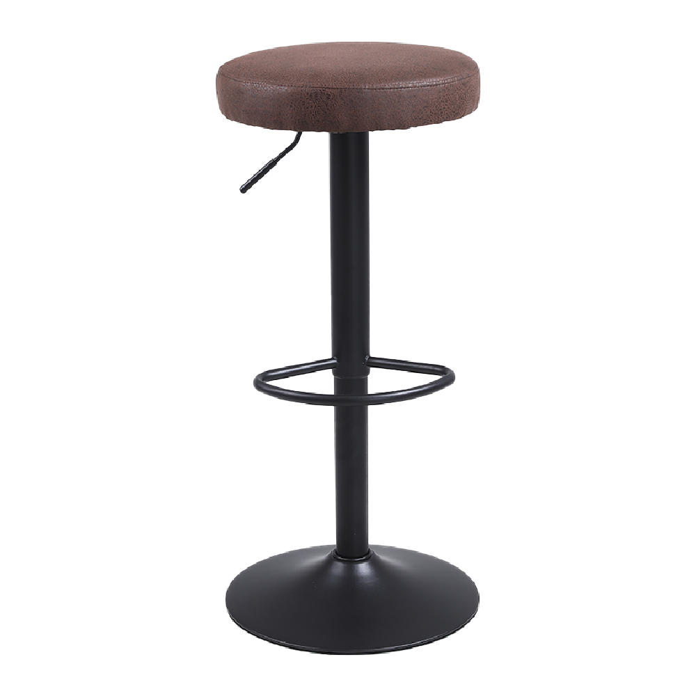 Verstelbare barkruk 63-85 cm donkerbruin PU-leer zwart metaal