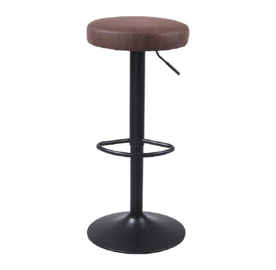 Verstelbare barkruk 63-85 cm donkerbruin PU-leer zwart metaal