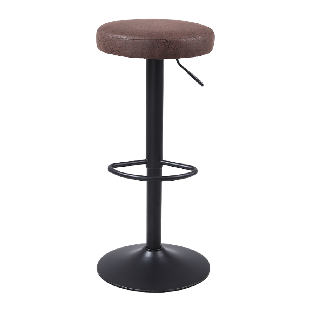Verstelbare barkruk 63-85 cm donkerbruin PU-leer zwart metaal