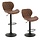 Barkruk met velvet bekleding en diamantstiksel bruin (set van 2)