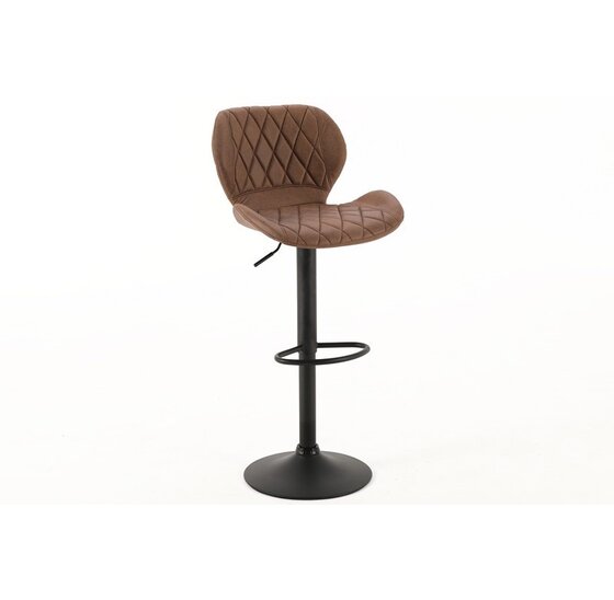 Barkruk met velvet bekleding en diamantstiksel bruin (set van 2)