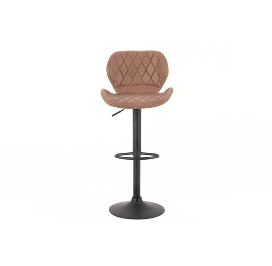 Barkruk met velvet bekleding en diamantstiksel bruin (set van 2)