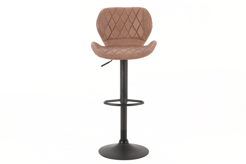 Barkruk met velvet bekleding en diamantstiksel bruin (set van 2)