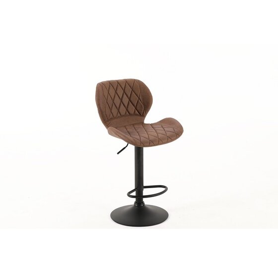 Barkruk met velvet bekleding en diamantstiksel bruin (set van 2)